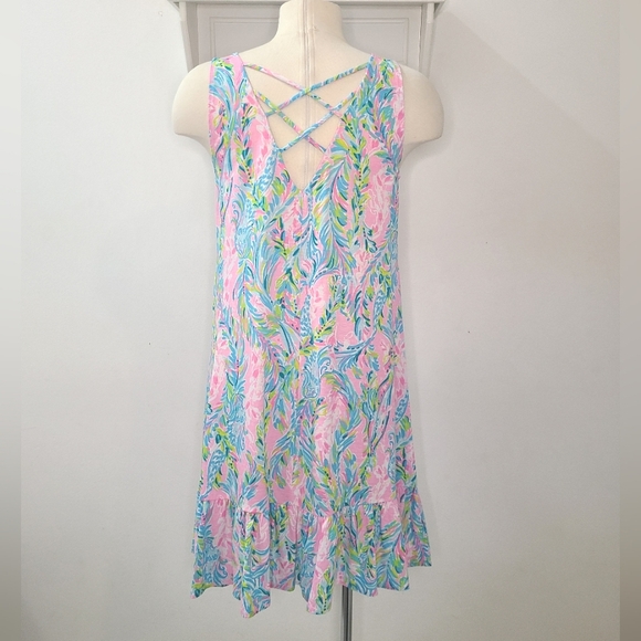 Lilly Pulitzer Kristen Flounce Shift Dress in Unicorn of the Sea Print XS/S - Picture 5 of 13